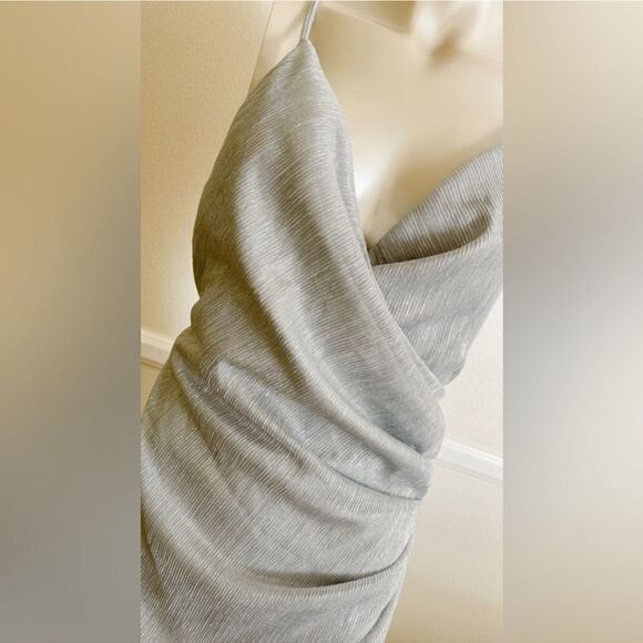 Silver shimmer mini dress A20 - Picture 5 of 7